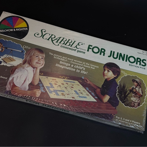 Vintage 1982 Scrabble for Juniors Edition 5 Sealed, New in Box Selchow & Righter - Picture 2 of 8